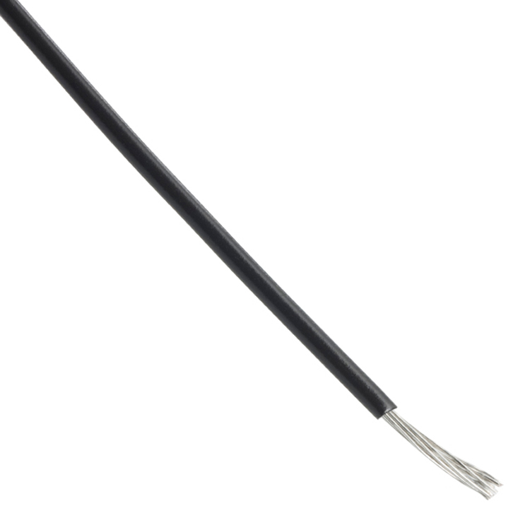 薄壁単芯線（黒色）、定格電流21アンペア（外径2.3mm）