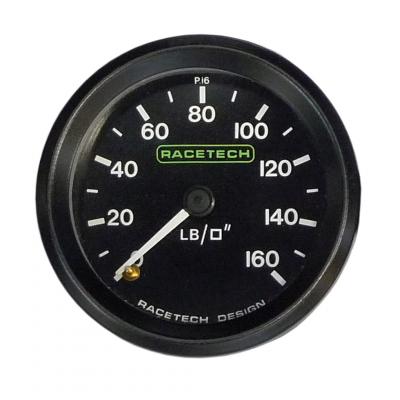 Racetech のオイル/燃圧のゲージ 0-160PSI