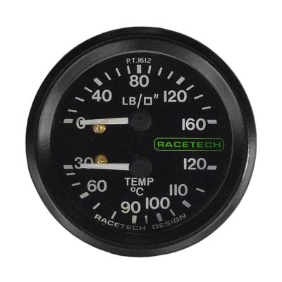 Racetechオイル圧力（160PSI）/オイル温度デュアルゲージ12ft