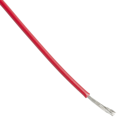 薄肉単芯線（赤色）、定格電流21アンペア（外径2.3mm）